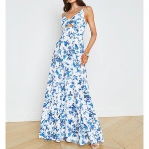 L’Agence Porter Maxi Dress with Twist Front in White - NWT